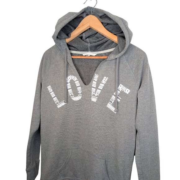 Victoria's Secret Womens Size XS Gray Sweater Zip up Hoodie Love Graphic cozy - Picture 2 of 10